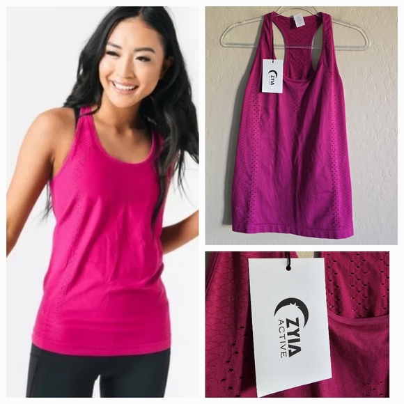 ZYIA Tops - Zyia Fuchsia Seamless Tank Large New